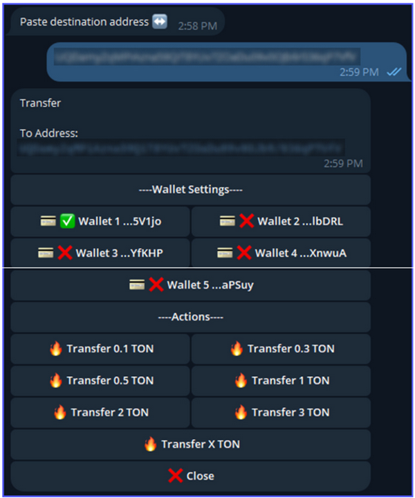 Ton Trading Bot transfer